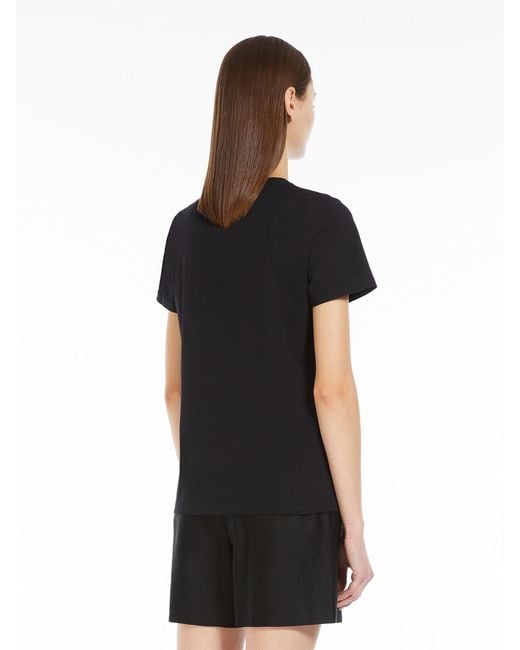 Max Mara Black Logo Embellished Crewneck T-Shirt