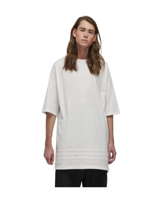 Y-3 White Logo Printed Crewneck T-Shirt for men