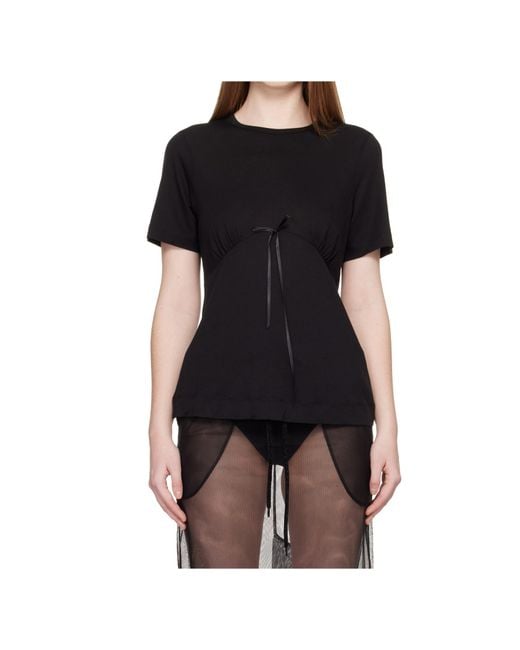 Simone Rocha Black Ribbon T-Shirt