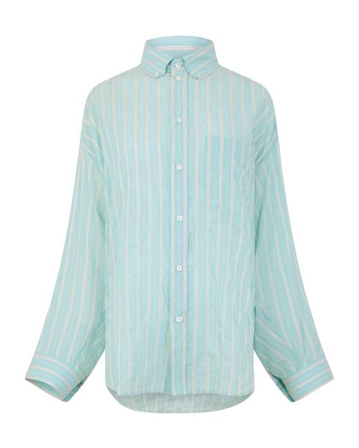 Balenciaga Blue Classic Striped Shirt