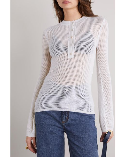Chloé White Mesh Pullover