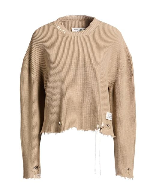 MM6 by Maison Margiela Natural Plain Colour Jumper
