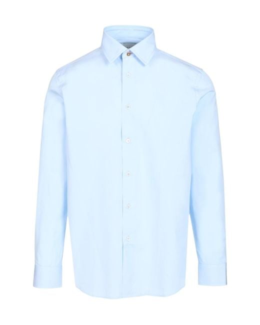 Paul Smith Blue Artist Stripe Cuff Shirt for men