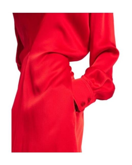 Stella McCartney Red Round-Neck Mid-Length Dress