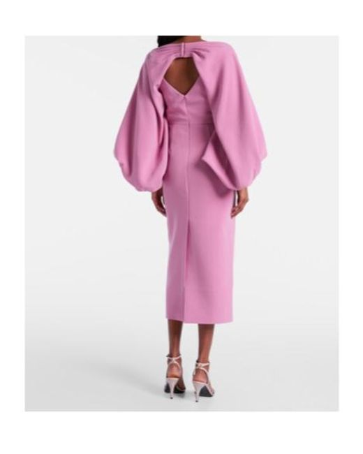 Roksanda Pink Garance Balloon-Sleeve Crepe Gown