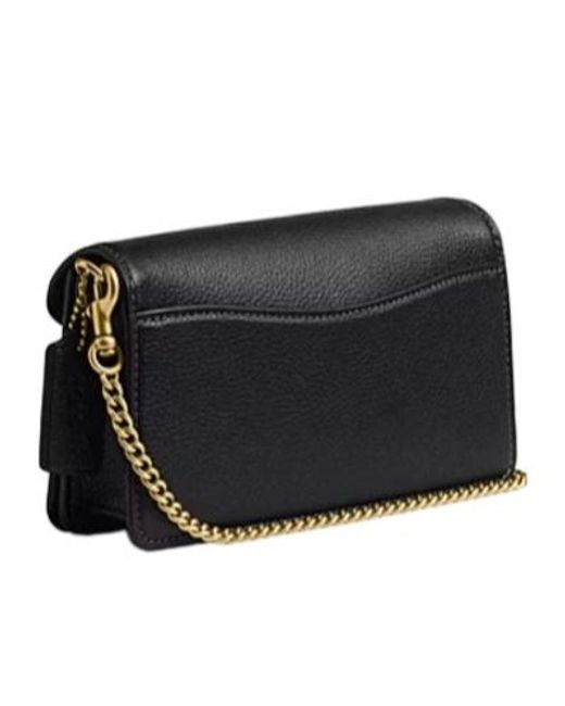 COACH Black Logo Plaque Chain Crossbody Bag