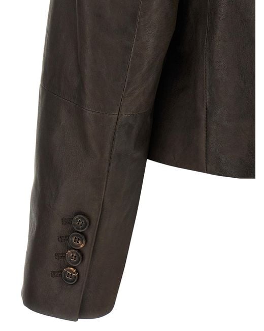 Brunello Cucinelli Black Blazer Nappa Monile