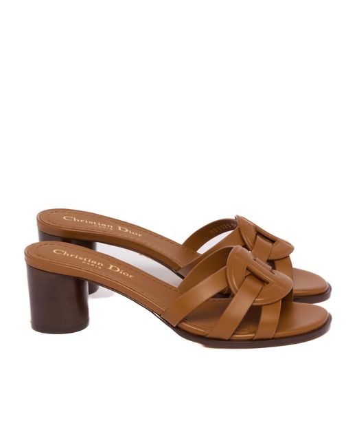 Dior Brown D-Club Open-Toe High-Heeled Sandals
