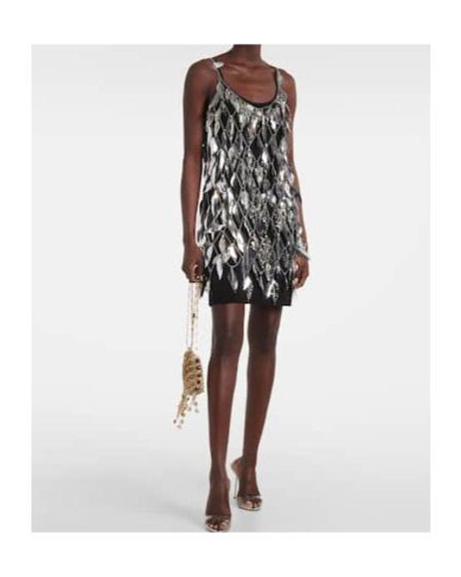 Rabanne Black Chain-Detail Embellished Minidress