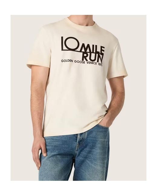 Golden Goose Deluxe Brand White Logo-Print T-Shirt for men