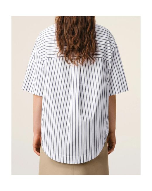 AMI White Striped Short Sleeved Shirt for men