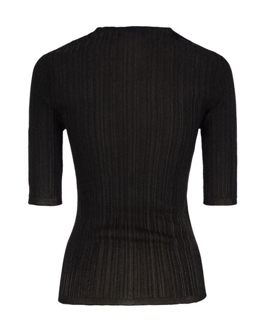 Fabiana Filippi Black Crew-Neck Knit Top
