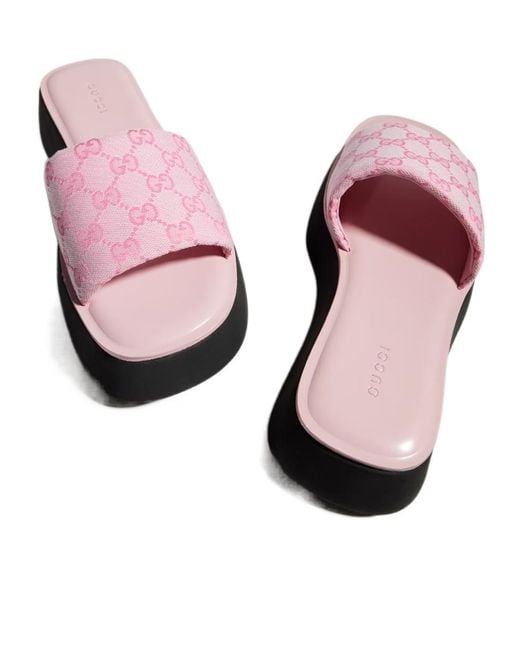 Gucci Multicolor Flatform Slide Sandal