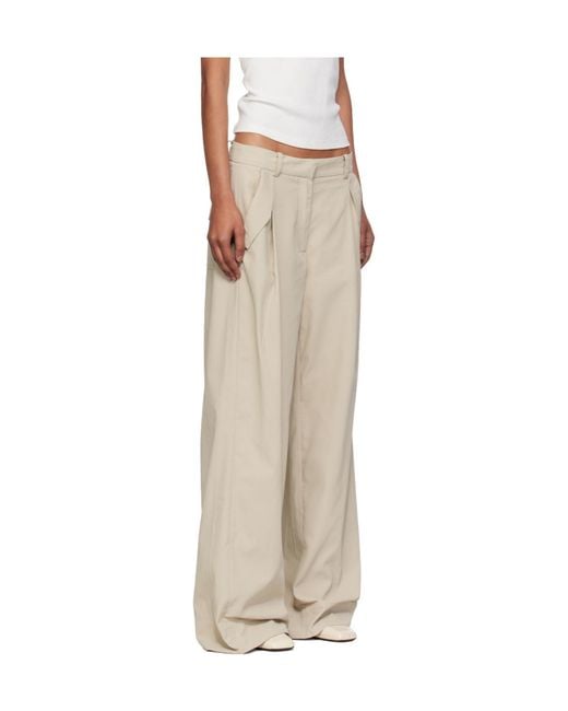 St. Agni Natural Wide-Leg Casual Pants