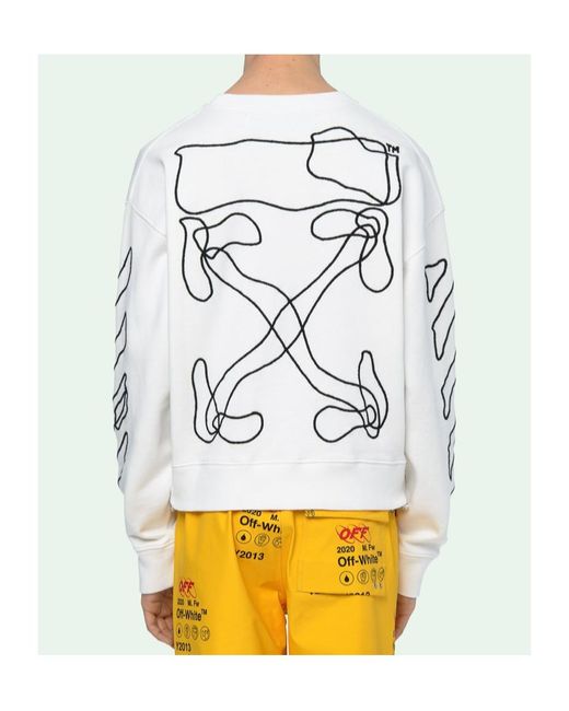 Off-White c/o Virgil Abloh White Twisted Line Arrow Pullover Hoodie for men