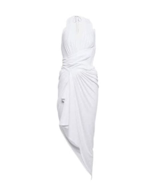 Alexandre Vauthier White Asymmetrical Halterneck Midi Dress