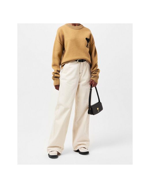 AMI Natural Crew Neck Knit Sweater
