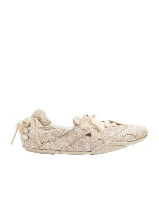 Acne White Strap Leather Shoes