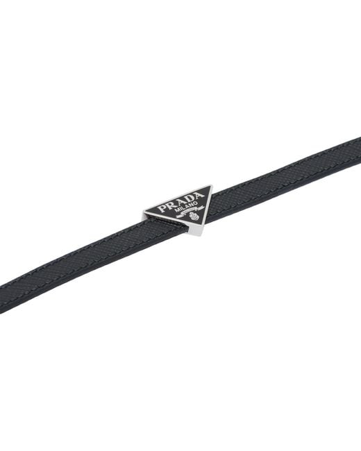 Prada White Logo Plaque Bracelet for men
