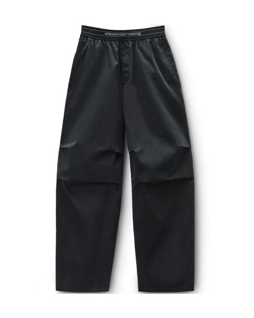 Alexander Wang Black Logo Waistband Mid-Waisted Pants