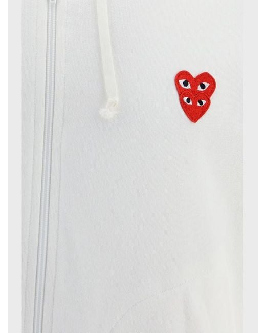 COMME DES GARÇONS PLAY White Comme Des Garçons Play Heart Patch Zipped Sweatshirt for men