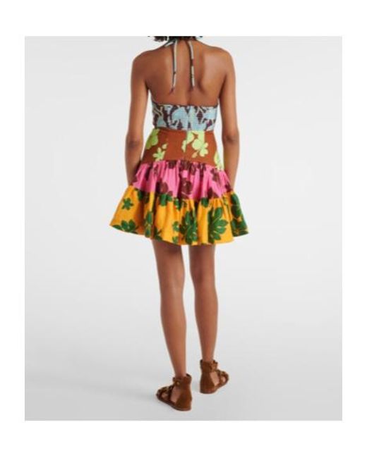 ALÉMAIS White Poppy Printed Halterneck Minidress