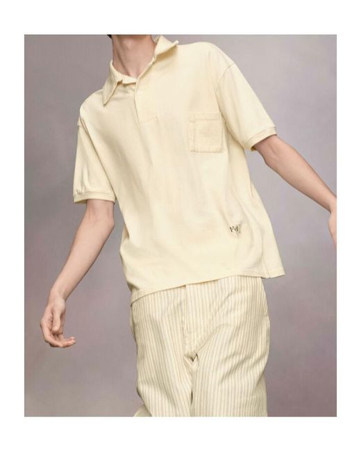 Maison Margiela White Straight Hem Polo Shirt for men
