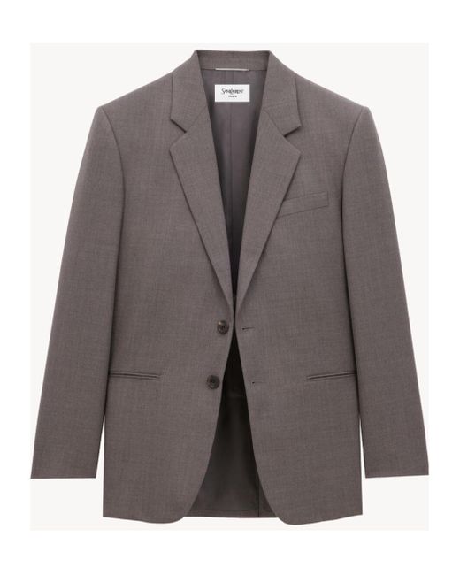 Saint Laurent Brown Yves Single-Breasted Jacket for men