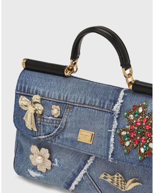 Dolce & Gabbana Blue My Sicily Tote Bag