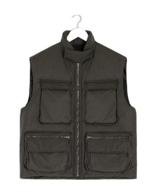 Lemaire Black Wadded Zip-Fastening Multiple-Pocket Gilet