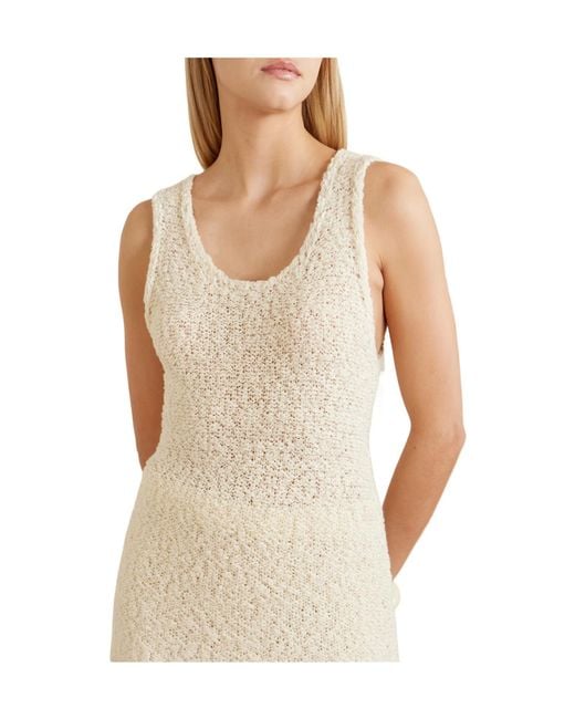The Elder Statesman Natural Cashmere And Linen-Blend Tank