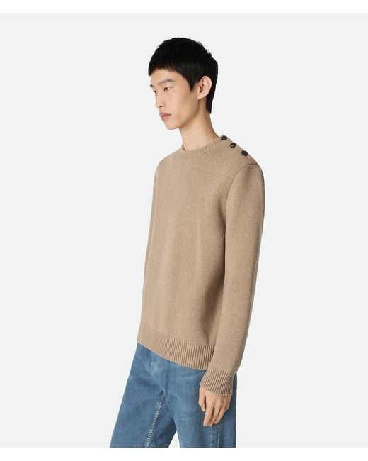 Bottega Veneta Natural Compact Wool Sweater for men