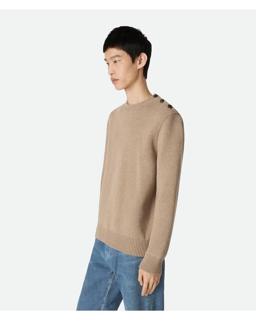 Bottega Veneta Gray Compact Wool Sweater for men