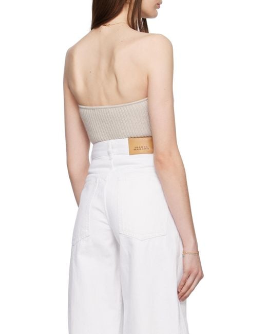 Isabel Marant Natural Blaze Strapless Bustier Knitted Top
