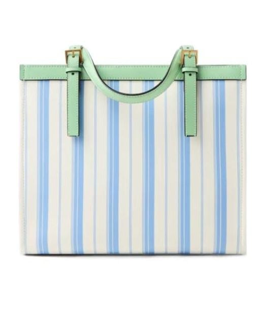 Versace Blue Riviere Printed Canvas Tote