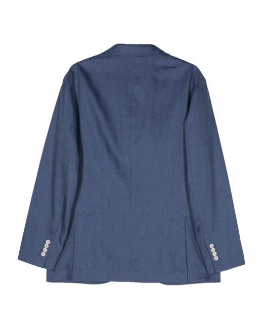 Brunello Cucinelli Blue Single-Breasted Blazer for men