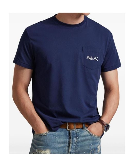 Polo Ralph Lauren Blue Polo Bear Printed Crewneck T-Shirt for men