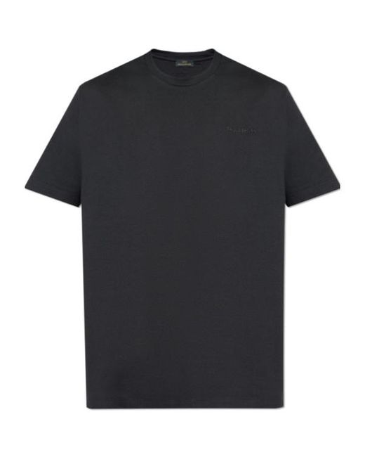 Paul & Shark Black Logo-Embroidered T-Shirt for men