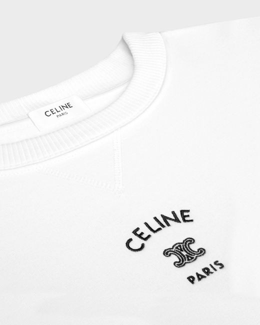 Céline White Loose Sweatshirt