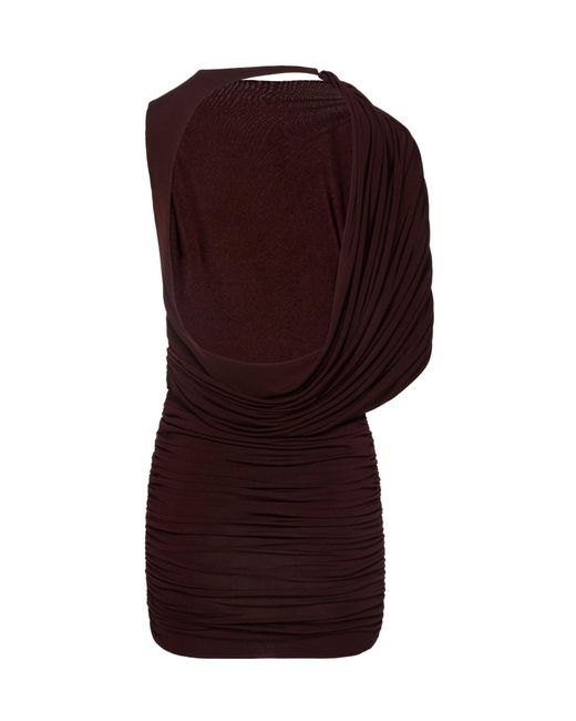 Magda Butrym Purple Asymmetric Draped Mini Dress