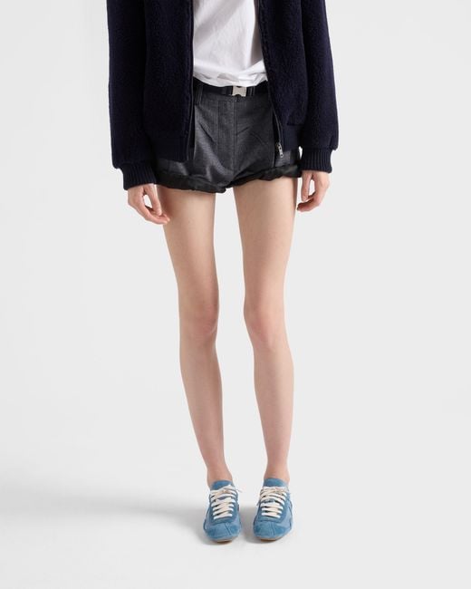 Prada Blue Montecarlo Re-Edition 2005 Suede And Re-Nylon Sneakers