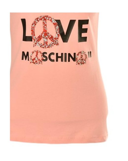 Moschino Pink Logo Details T-Shirt