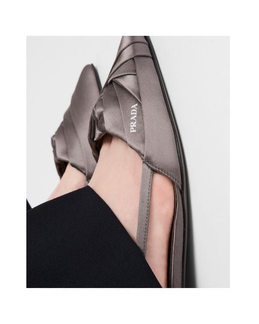 Prada Brown Logo Printed Cut-Out Detailed Ballerinas