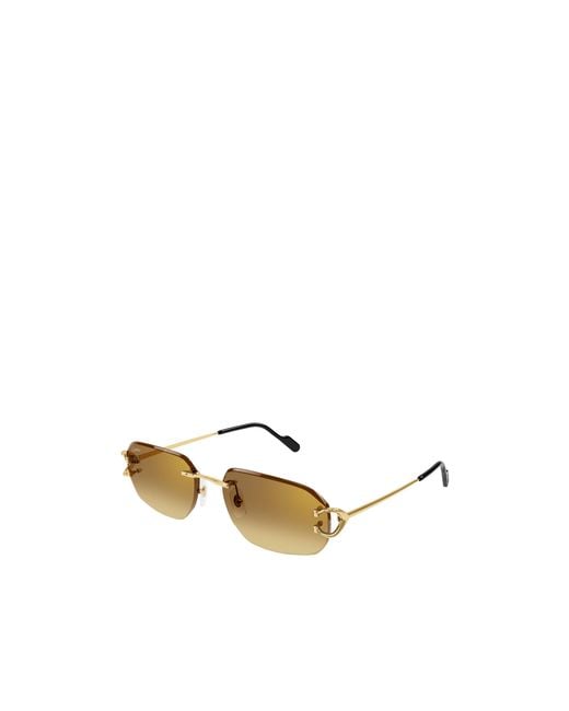 Cartier Metallic Rimless Rectangular Sunglasses for men