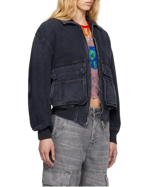 DIESEL Blue D-Kurz Batavia-Weave Denim Jacket for men