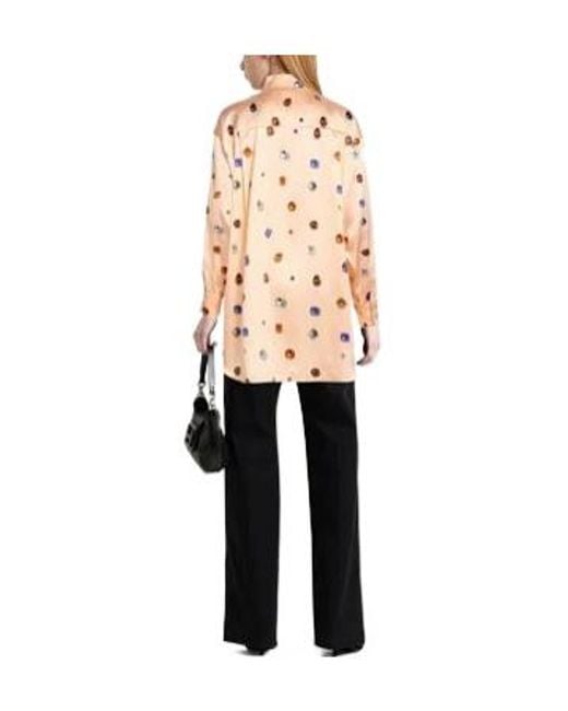 Sportmax Pink Satin Long-Sleeved Shirt