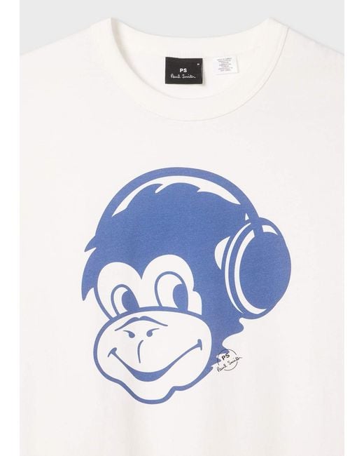 Paul Smith White Ps Paul Smith Graphic Printed T-Shirt for men