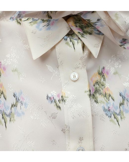 Dior White Floral Bow-Tie Shirt