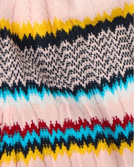 Casablanca Multicolor Zigzag Pleated Knitted Skirt
