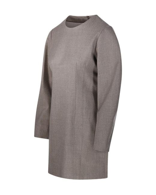 P.A.R.O.S.H. Gray P.A.R.O..H. Ludy Wool Shift Dress